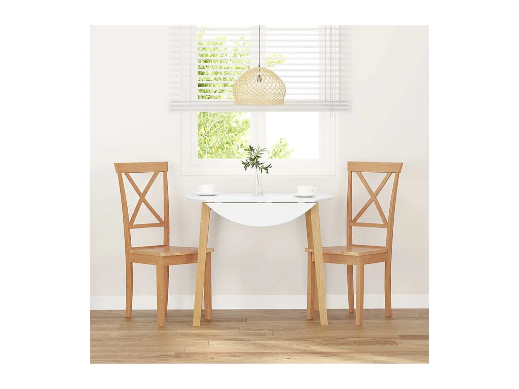 Chaises à manger 2 pcs bois massif caoutchouc