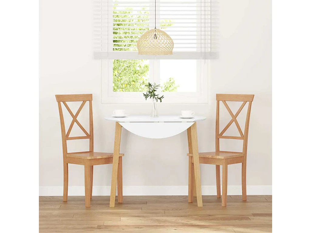 Chaises à manger 2 pcs bois massif caoutchouc