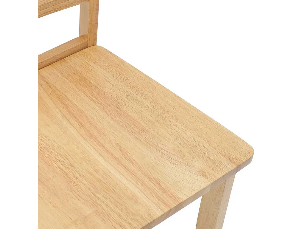 Chaises à manger 2 pcs bois massif caoutchouc