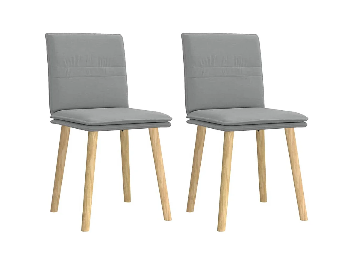 Juego de 2 sillas de comedor de tela gris claro