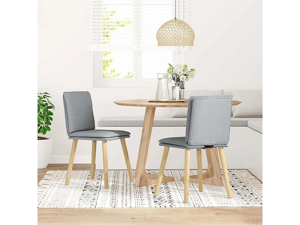 Chaises à manger lot de 2 gris clair tissu