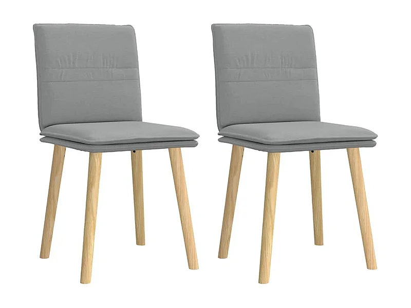Eetkamerstoelen set van 2 lichtgrijze stof