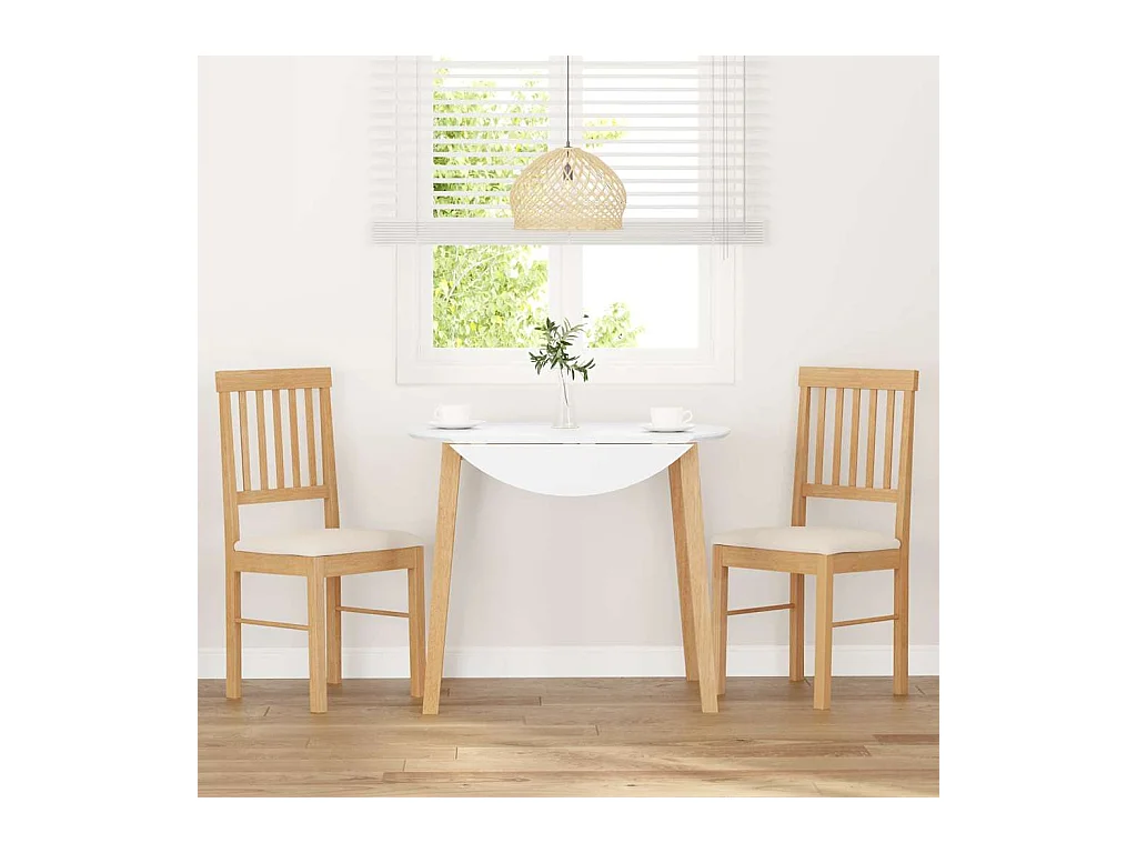 Chaises à manger coussins 2 pcs bois massif caoutchouc