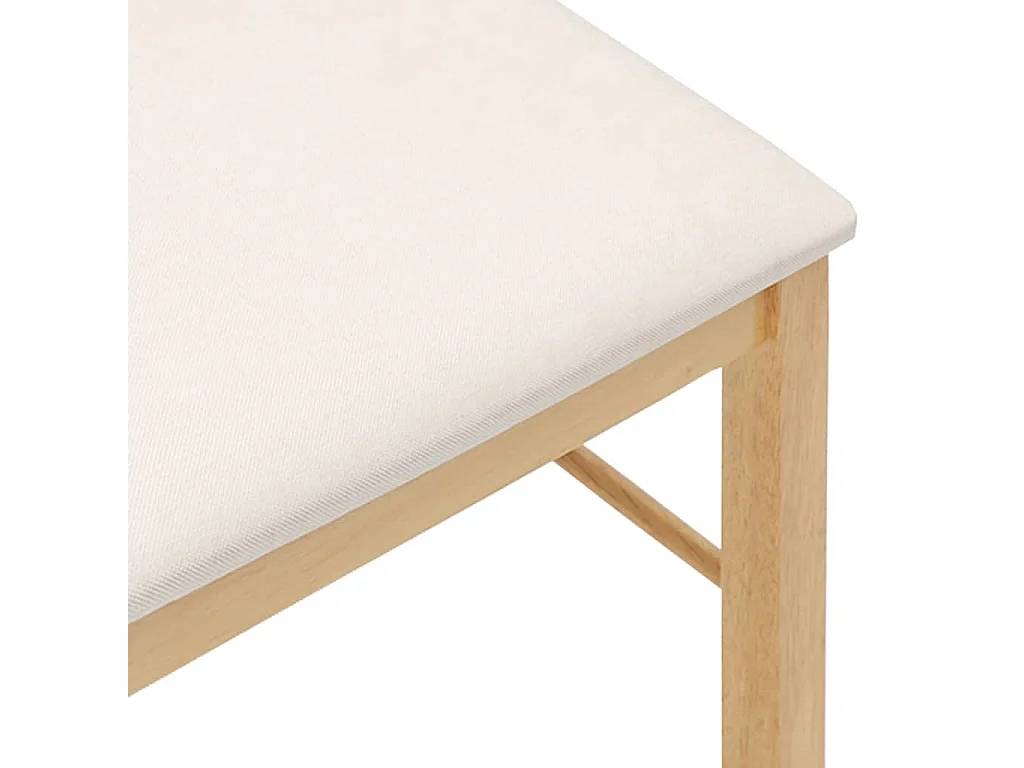 Chaises à manger coussins 2 pcs bois massif caoutchouc