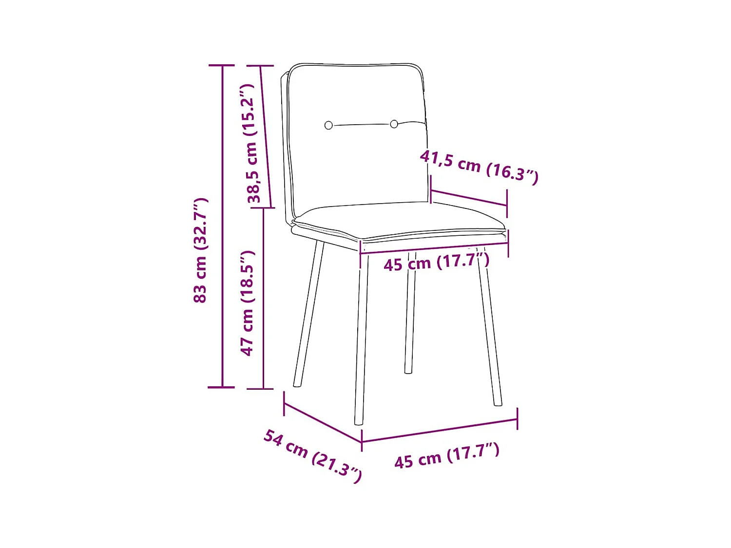Eetkamerstoelen set van 4 Donkergrijs Fluweel
