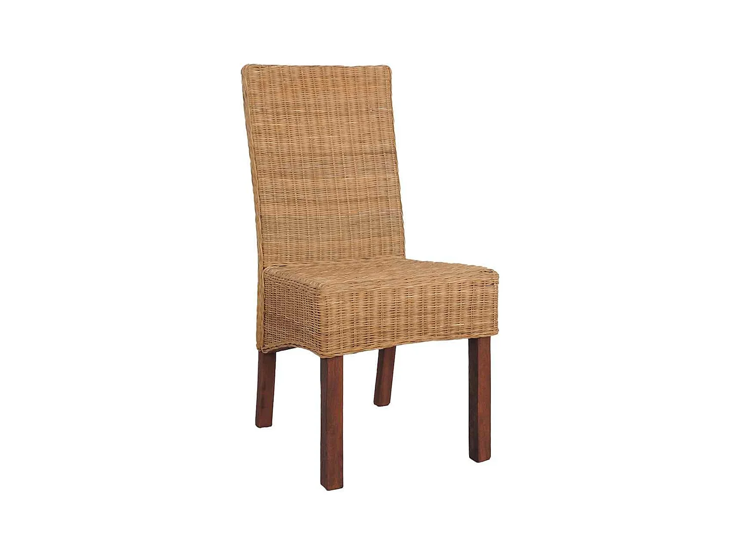 Chaises à manger lot de 2 marron rotin naturel