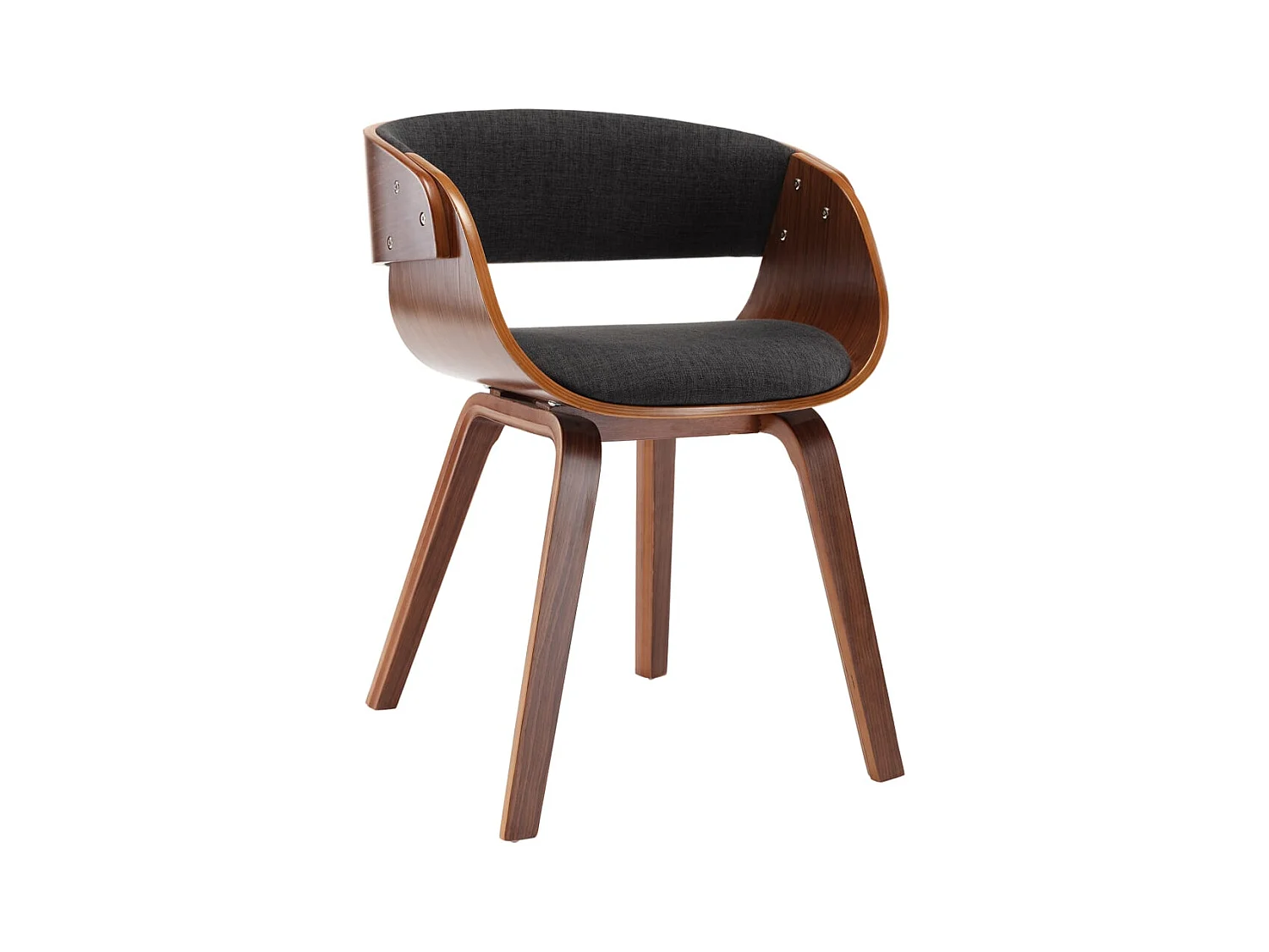 Chaise à manger gris bois courbé et tissu