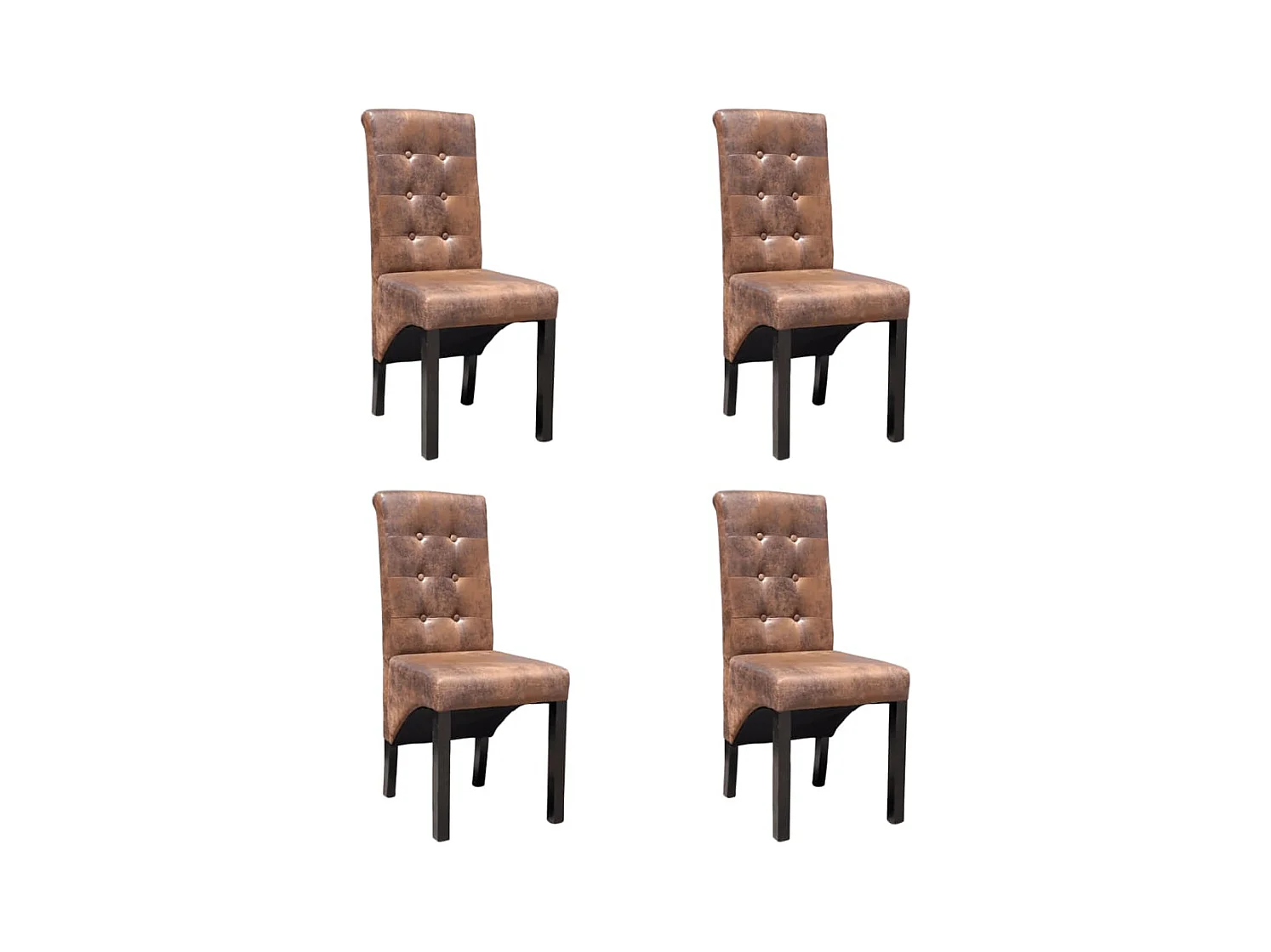 Chaises à manger lot de 4 marron similicuir