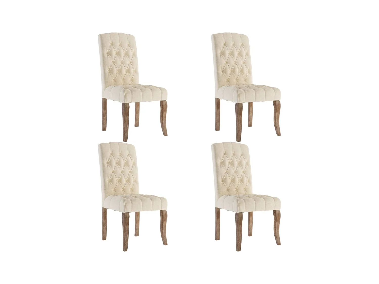 Chaises à manger lot de 4 beige tissu à l'aspect de lin