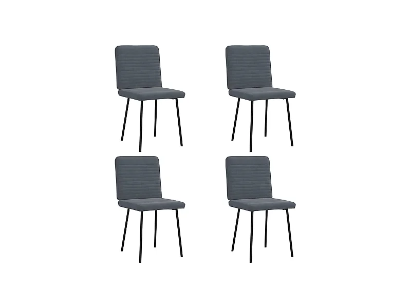 Chaises à manger lot de 4 Gris foncé Velours