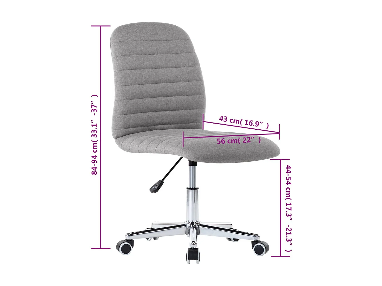 Juego de 4 sillas de comedor de tela gris claro