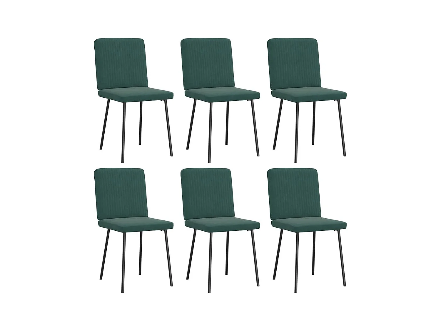 Chaises à manger lot de 6 vert foncé velours