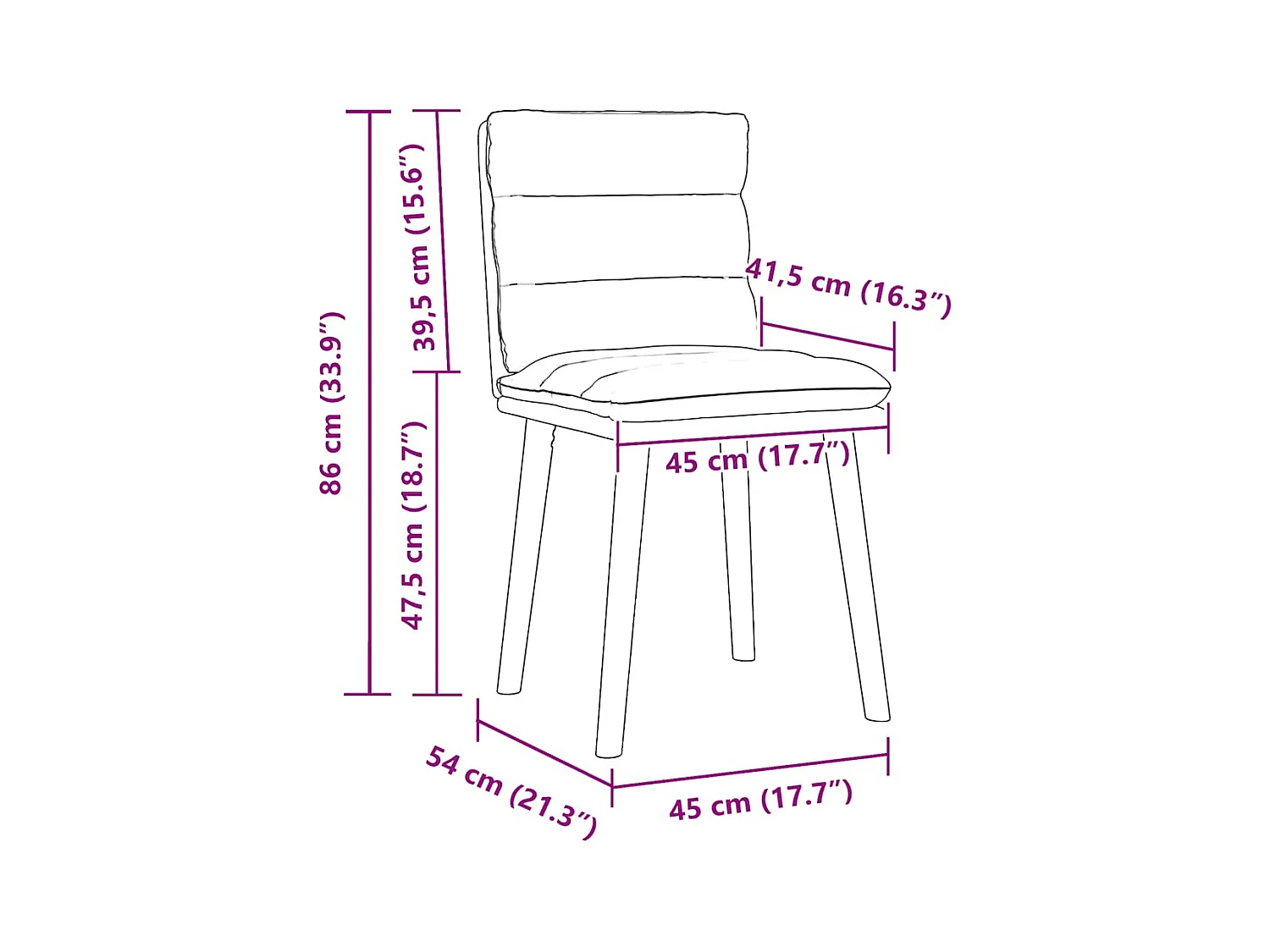 Eetkamerstoelen set van 6 donkergrijze stof