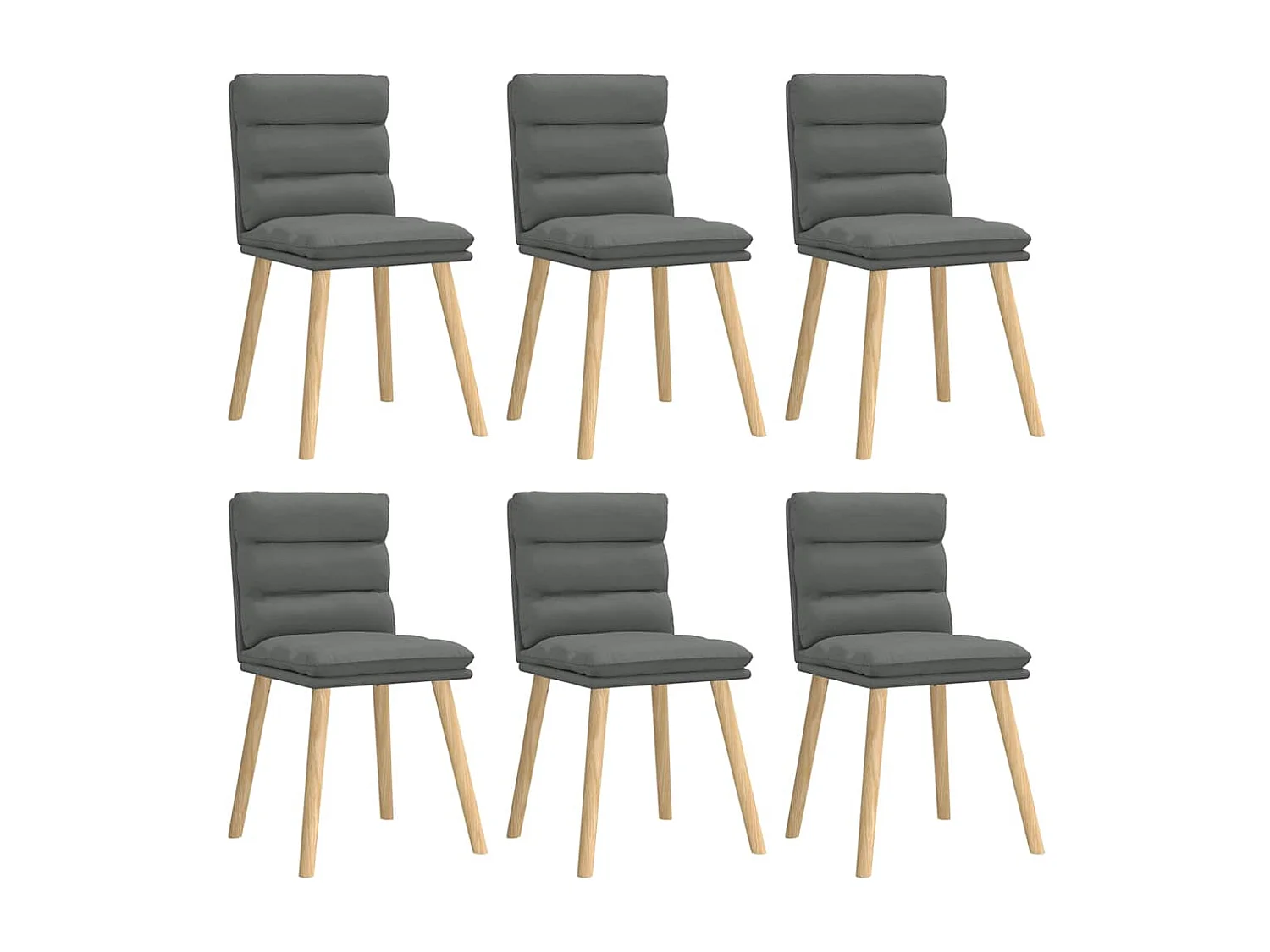 Chaises à manger lot de 6 gris foncé tissu