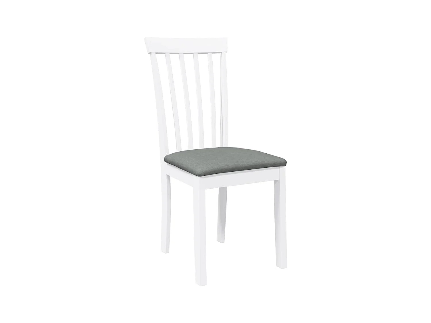 Chaises à manger coussins 2 pcs blanc bois massif caoutchouc