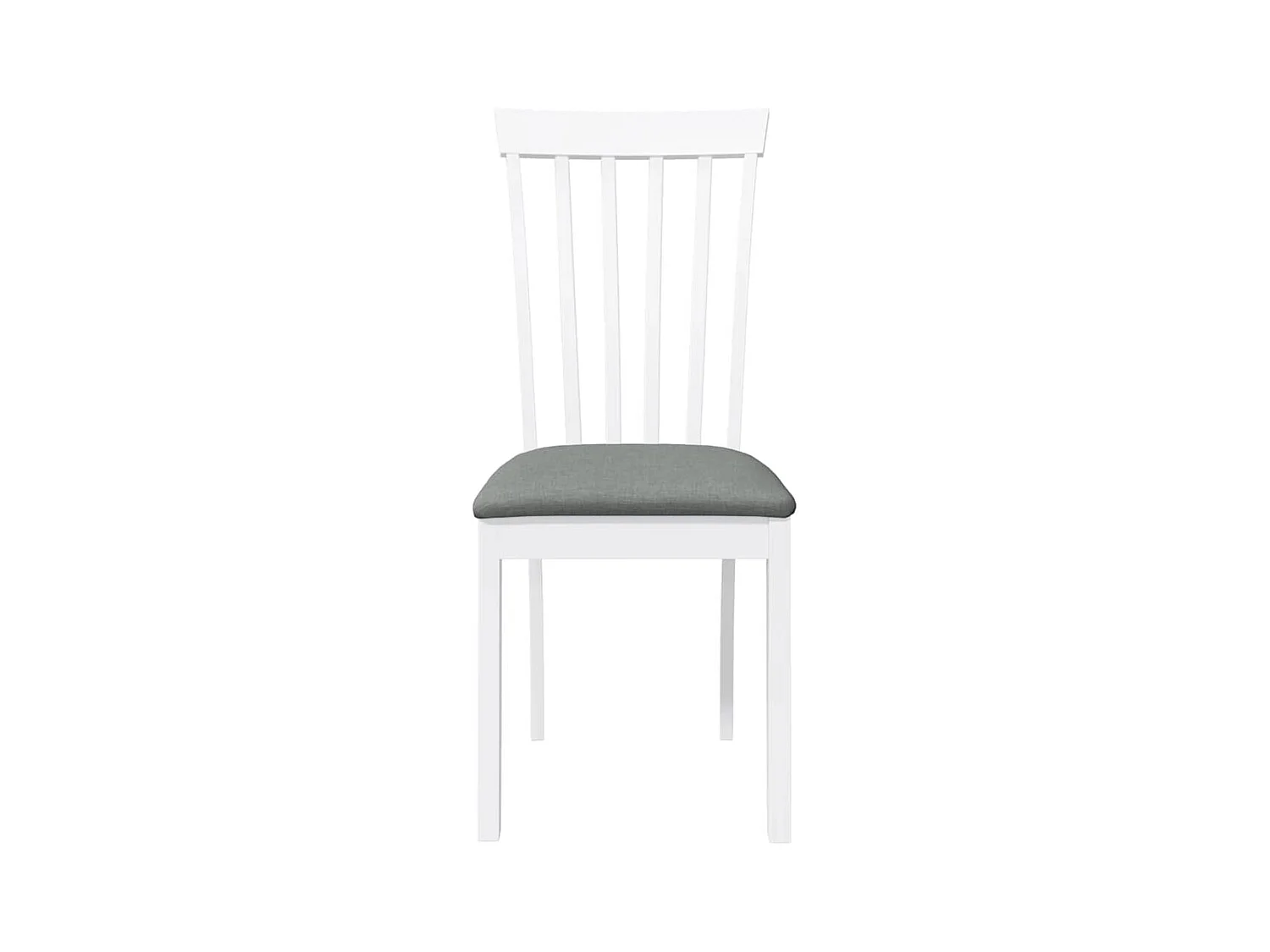 Chaises à manger coussins 2 pcs blanc bois massif caoutchouc