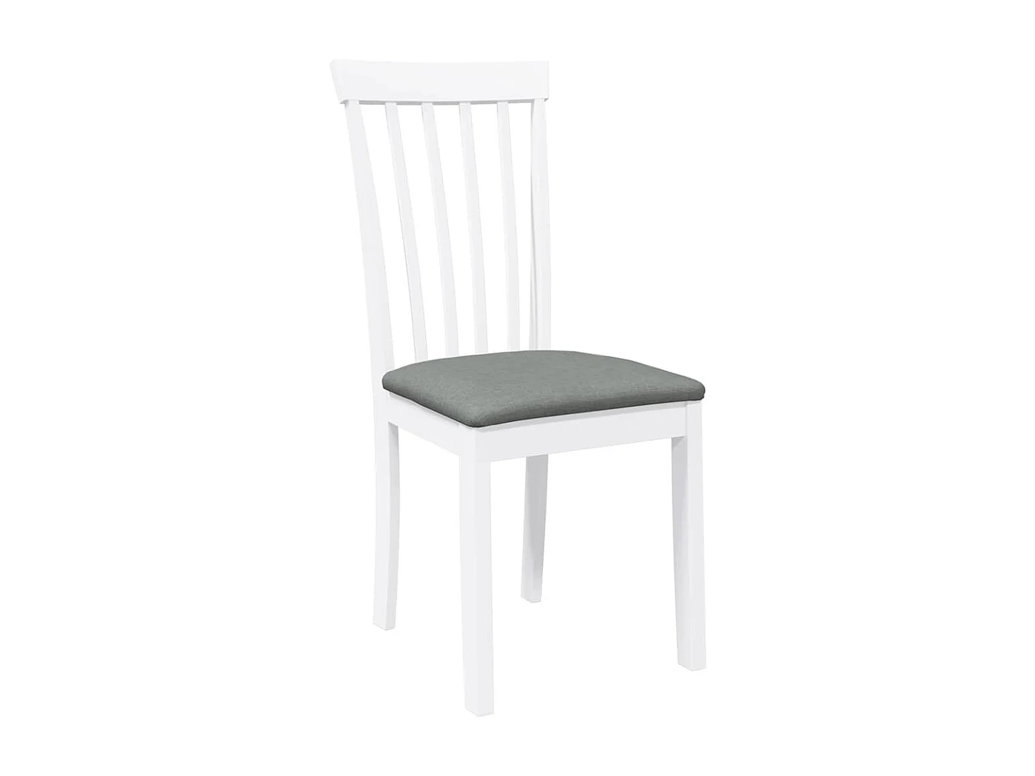 Chaises à manger coussins 2 pcs blanc bois massif caoutchouc