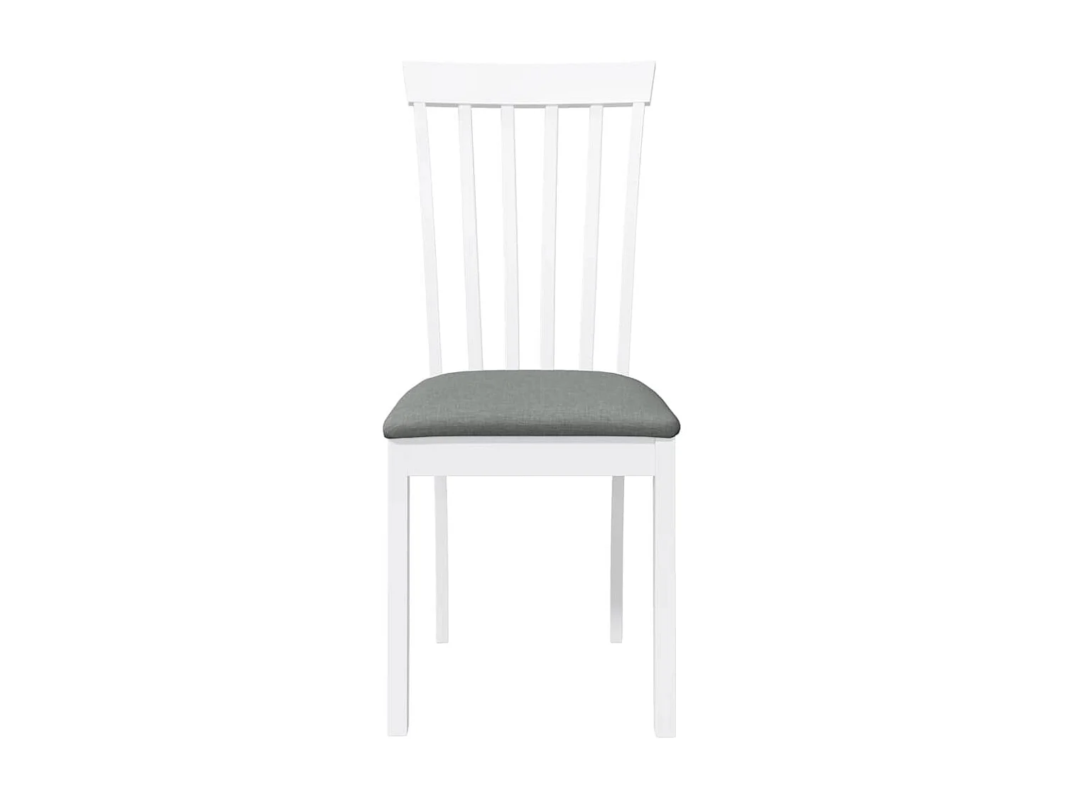 Chaises à manger coussins 2 pcs blanc bois massif caoutchouc