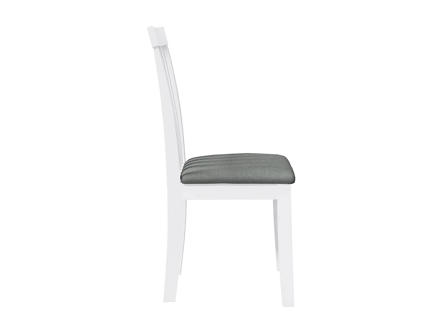Chaises à manger coussins 2 pcs blanc bois massif caoutchouc
