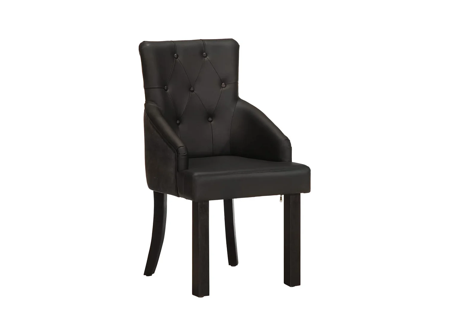 Chaises à manger lot de 2 noir cuir de chèvre véritable