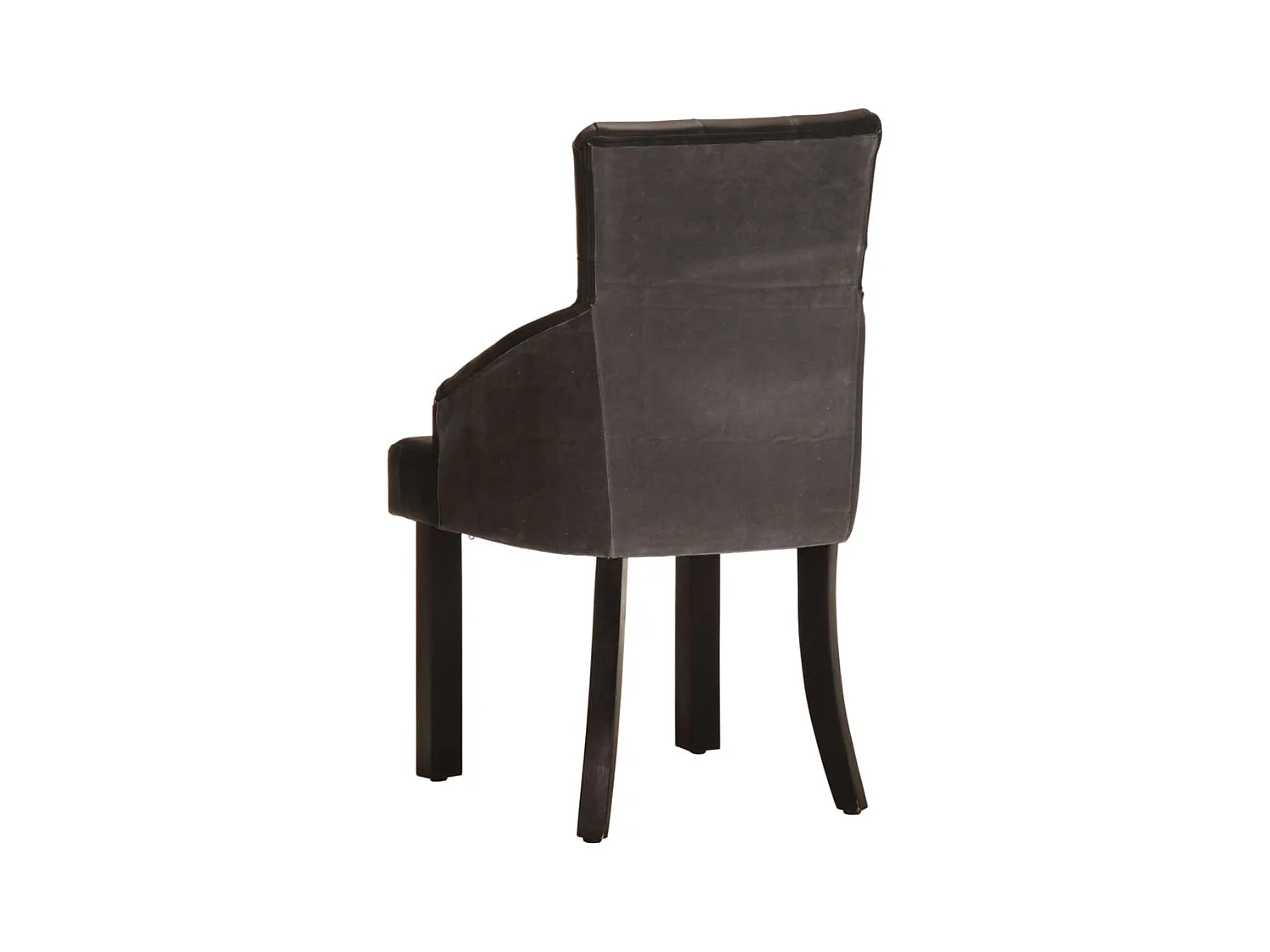 Chaises à manger lot de 2 noir cuir de chèvre véritable