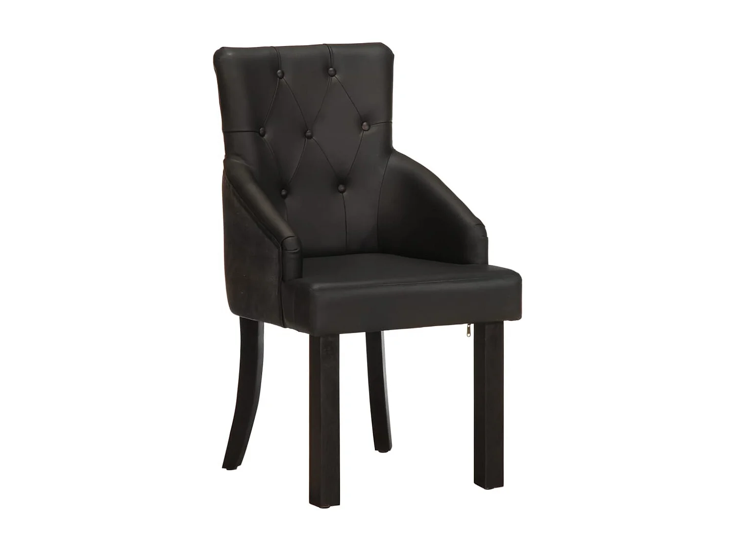 Chaises à manger lot de 2 noir cuir de chèvre véritable