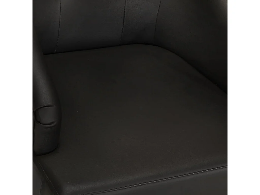 Chaises à manger lot de 2 noir cuir de chèvre véritable