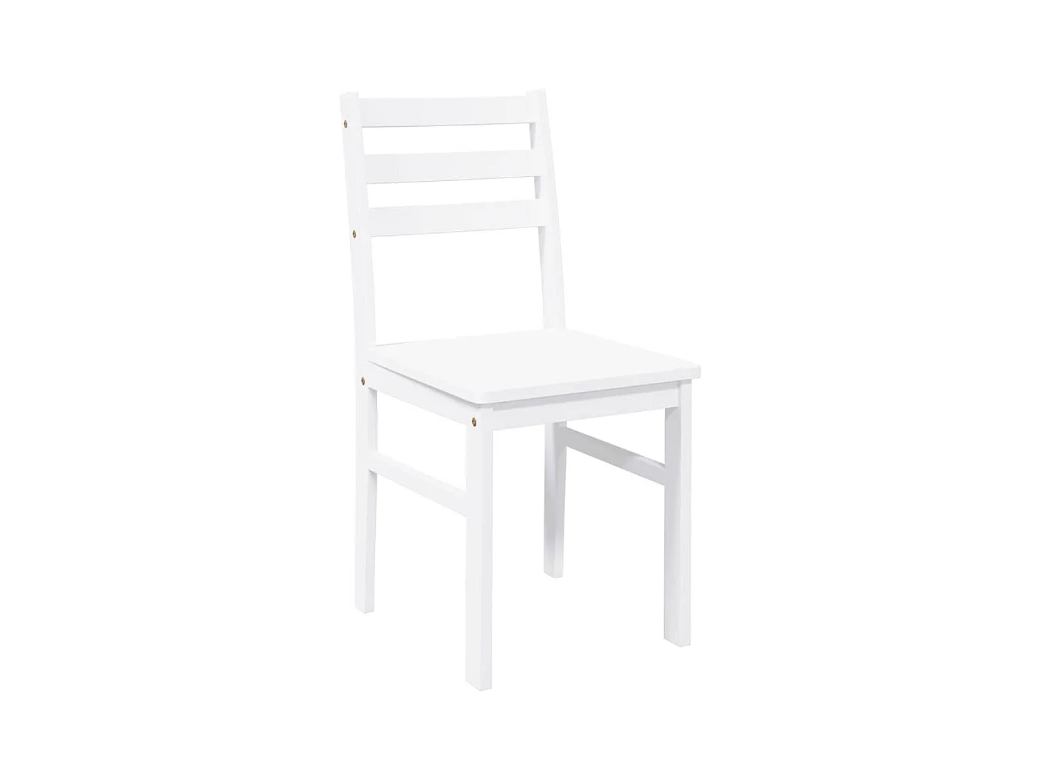 Chaises à manger 2 pcs blanc bois massif caoutchouc