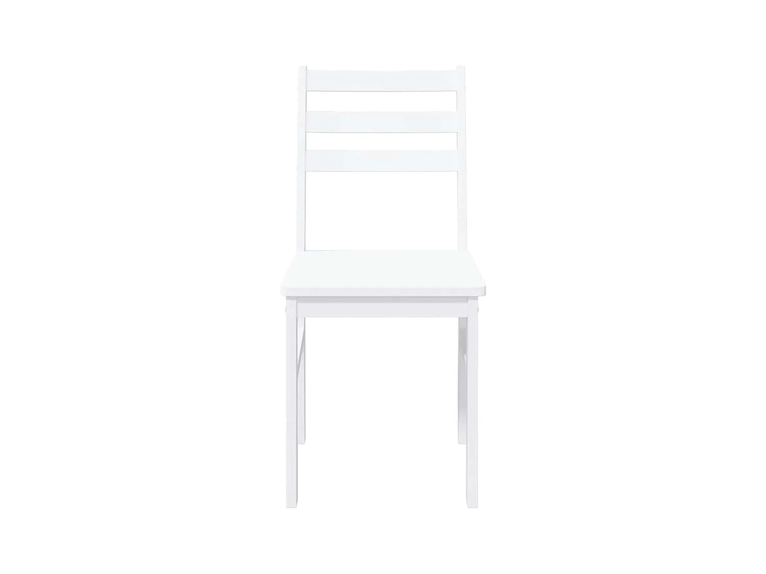 Chaises à manger 2 pcs blanc bois massif caoutchouc