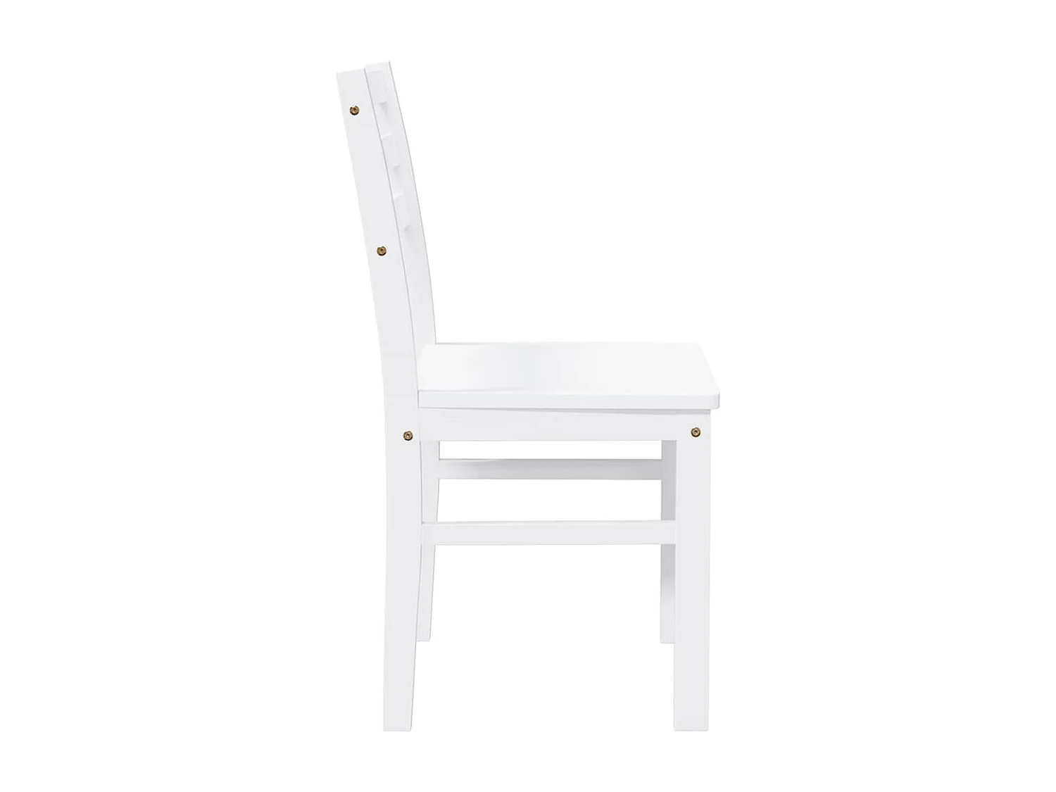 Chaises à manger 2 pcs blanc bois massif caoutchouc