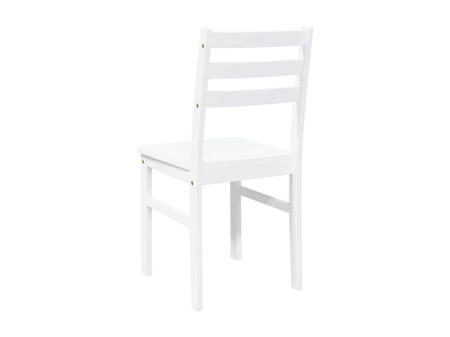 Chaises à manger 2 pcs blanc bois massif caoutchouc