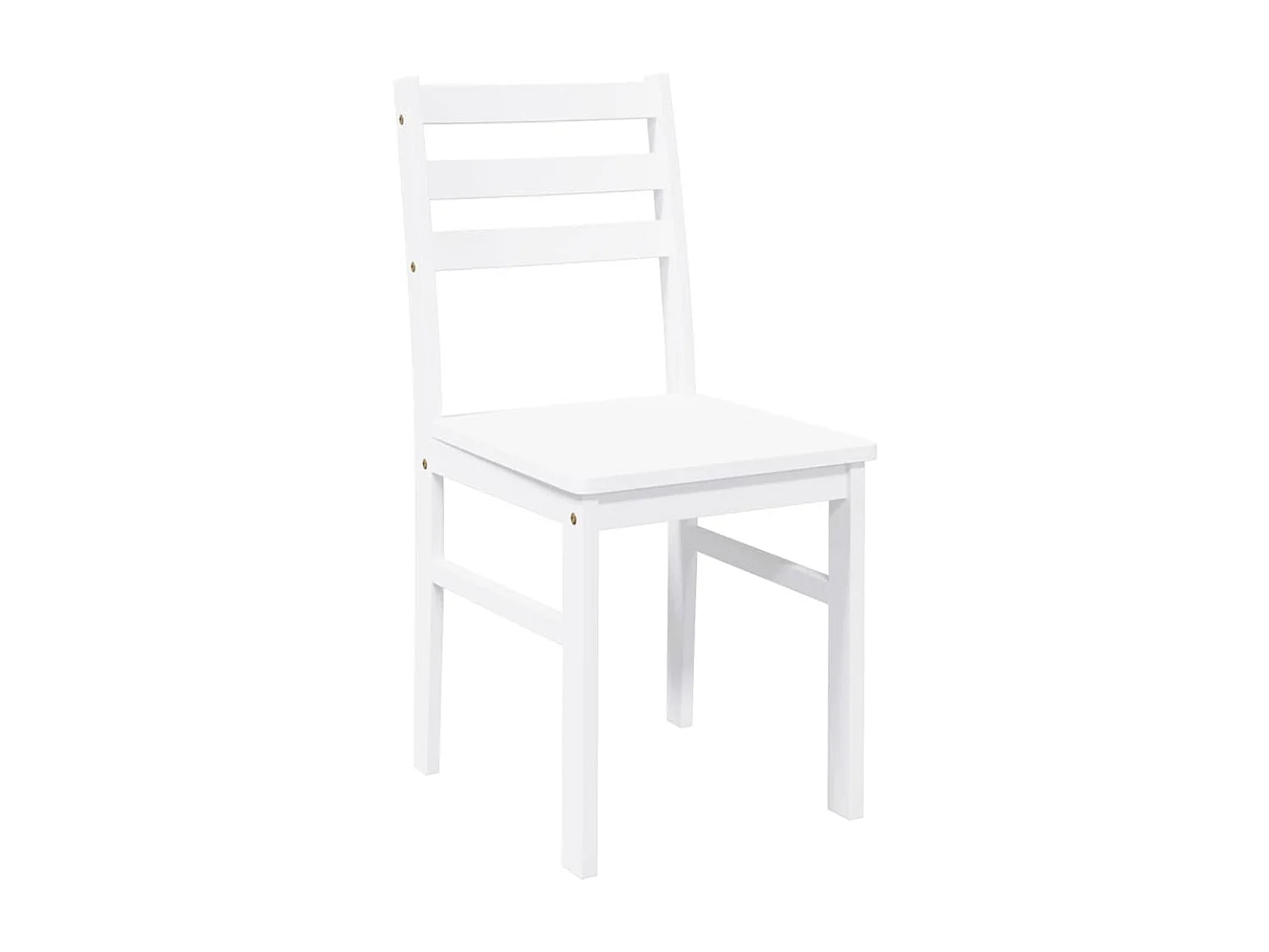 Sedie da pranzo 2 pezzi in legno massello di gomma bianco