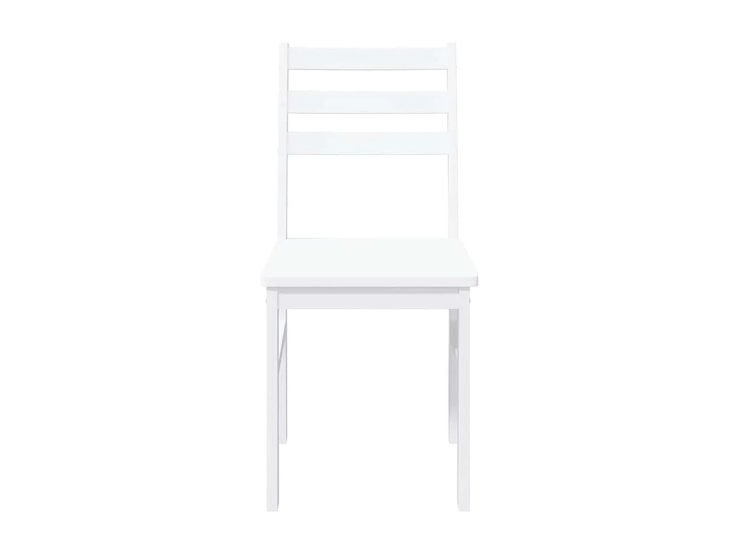 Sedie da pranzo 2 pezzi in legno massello di gomma bianco