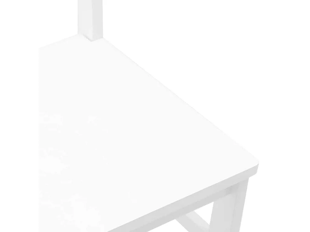 Sedie da pranzo 2 pezzi in legno massello di gomma bianco