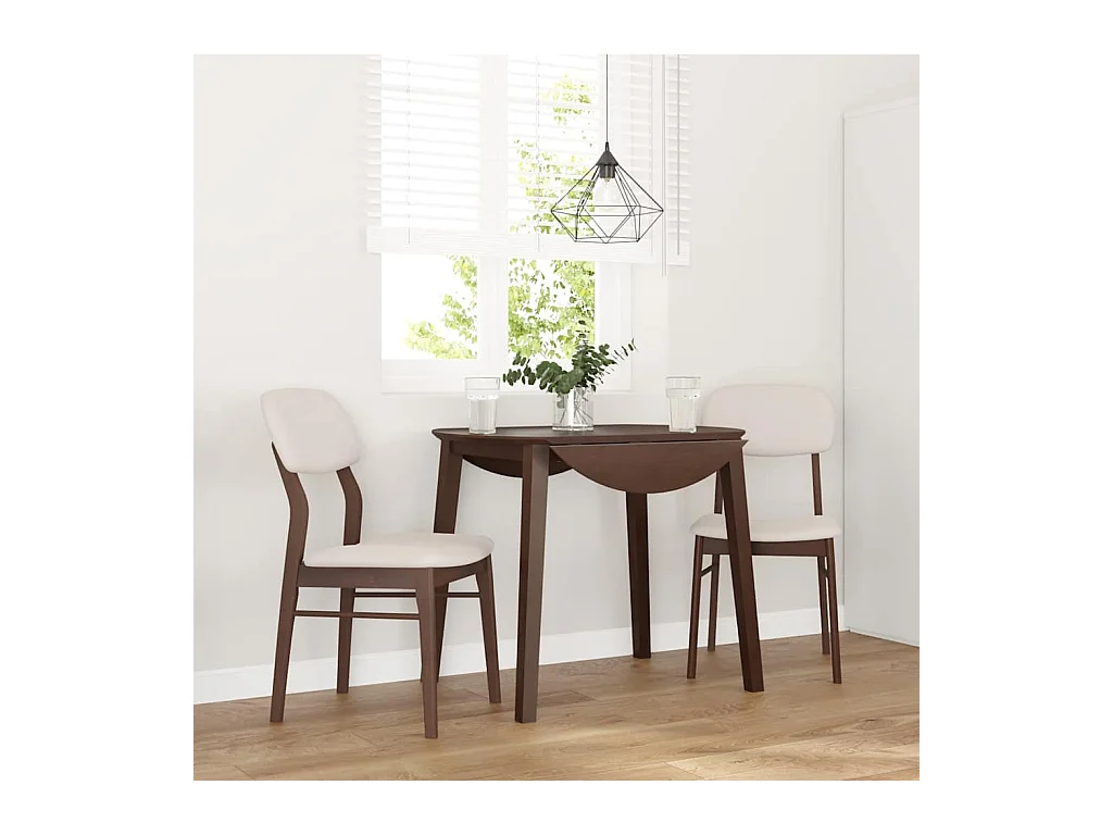 Chaises à manger coussins 2 pcs marron bois massif caoutchouc