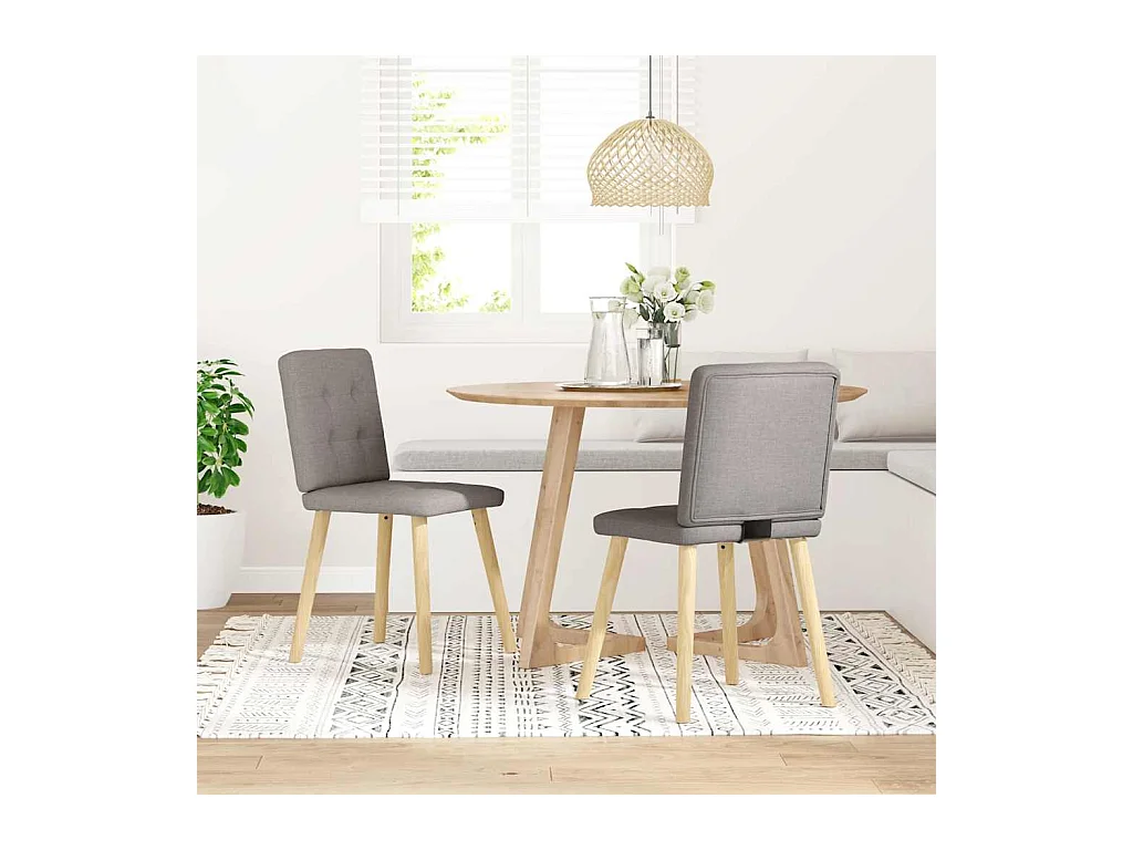 Chaises à manger lot de 2 taupe tissu
