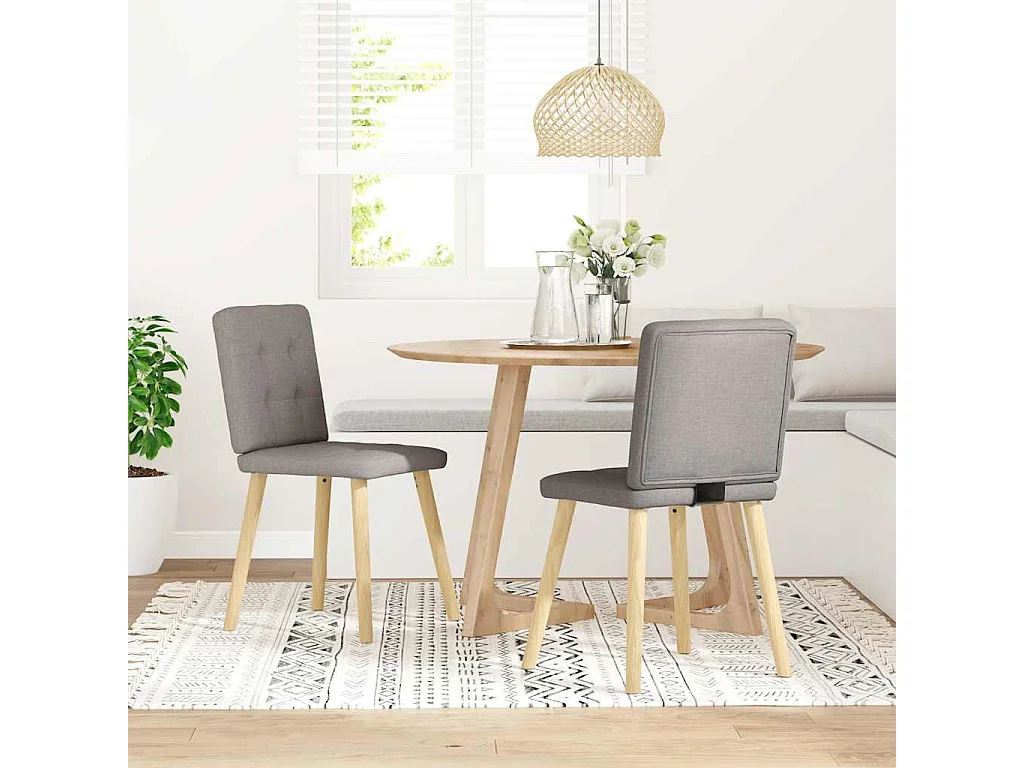 Chaises à manger lot de 2 taupe tissu