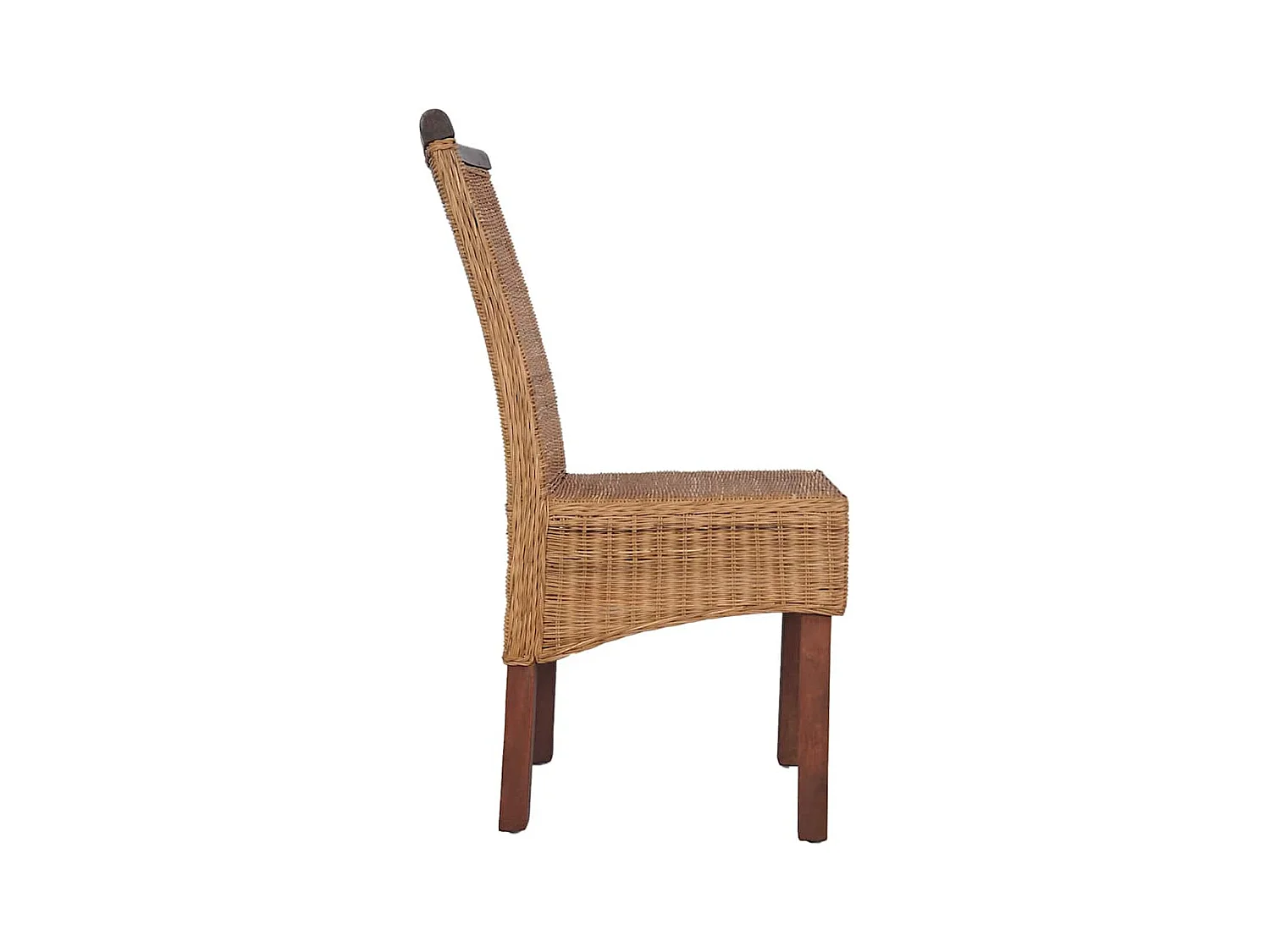 Chaises à manger lot de 2 marron rotin naturel