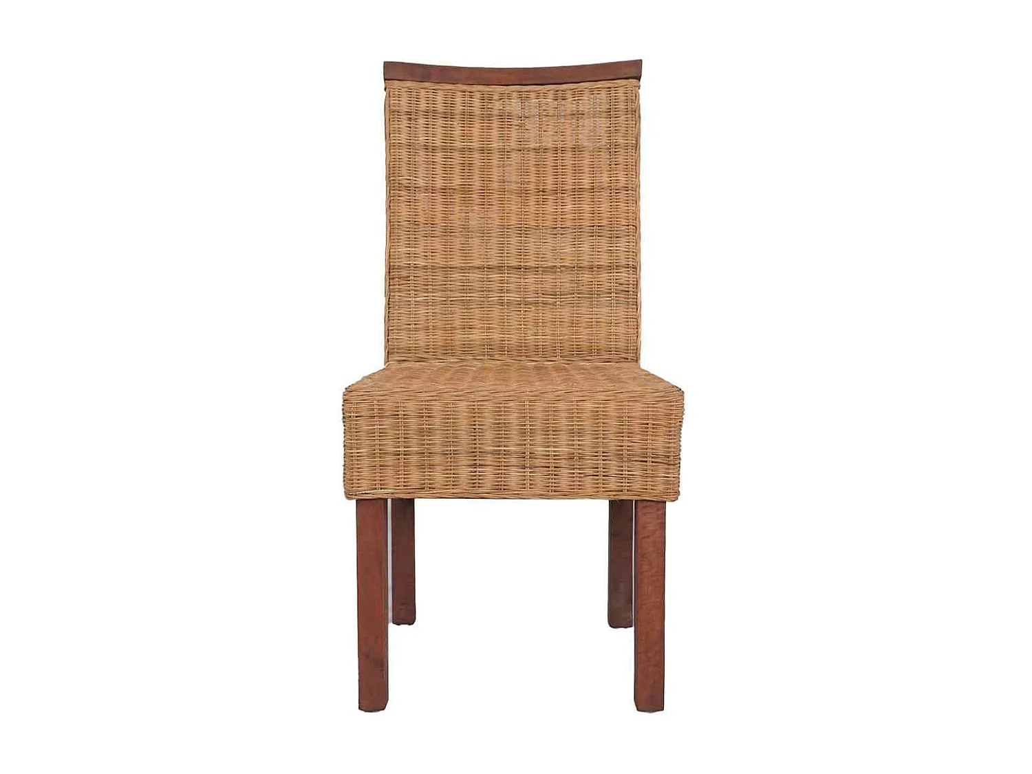 Chaises à manger lot de 2 marron rotin naturel