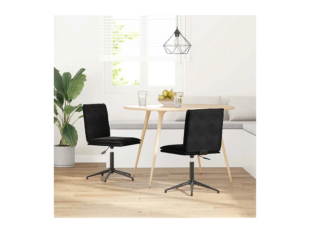 Chaises à manger lot de 2 Noir Velours