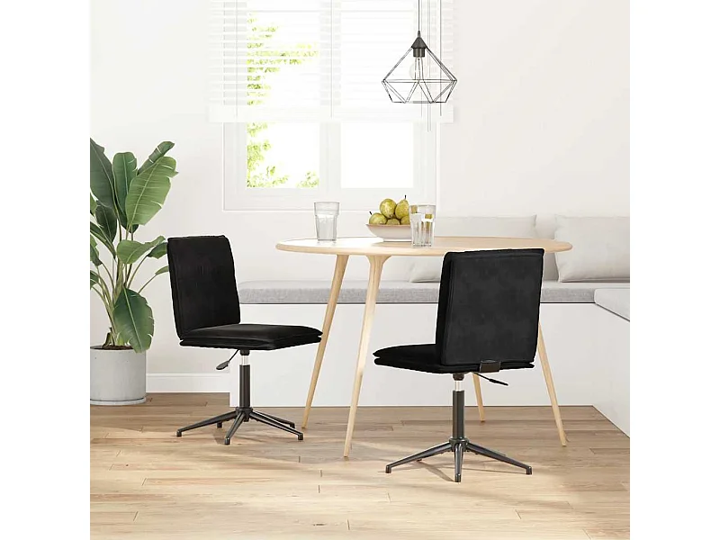 Chaises à manger lot de 2 Noir Velours