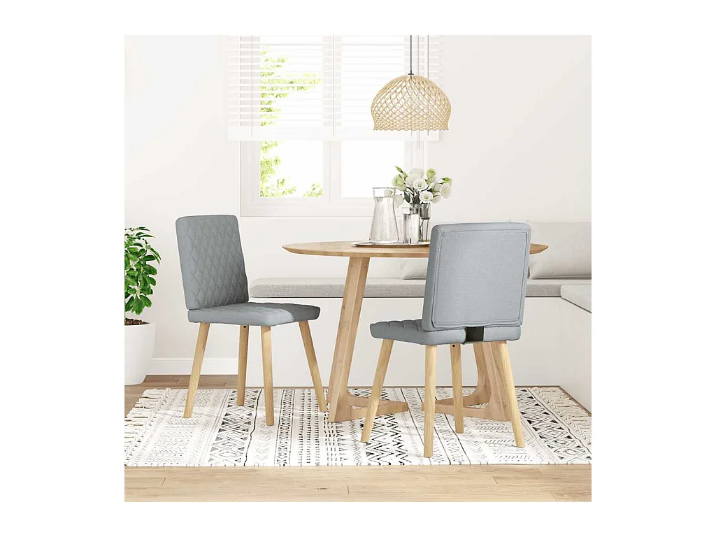 Chaises à manger lot de 2 gris clair tissu
