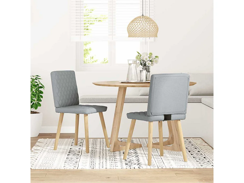 Chaises à manger lot de 2 gris clair tissu