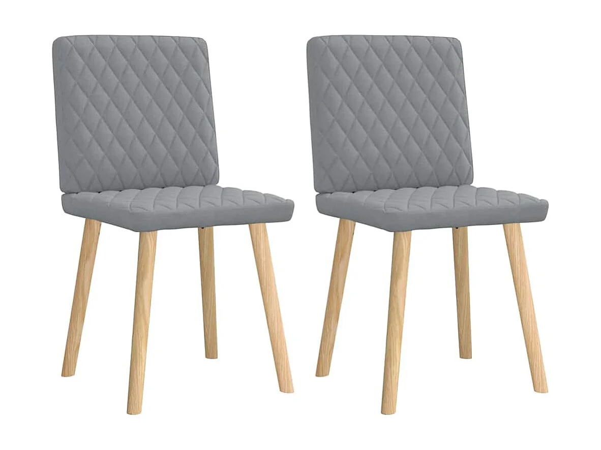Chaises à manger lot de 2 gris clair tissu