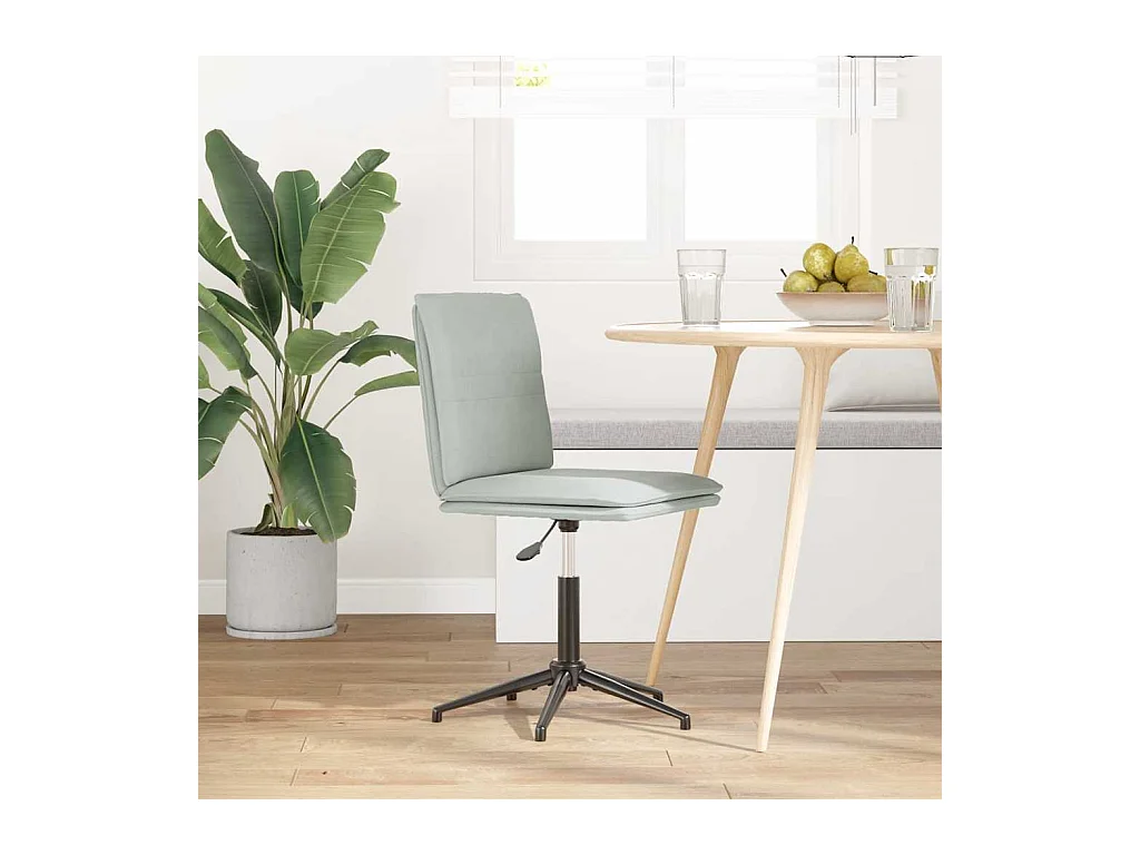 Silla de comedor de terciopelo gris claro