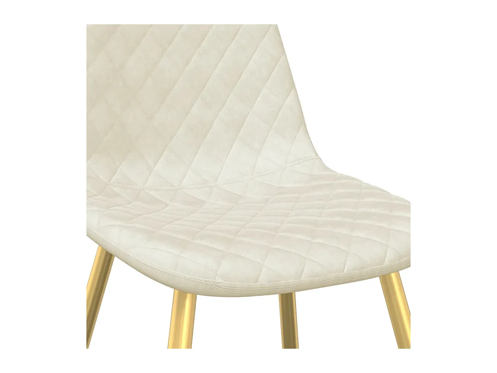 Eetkamerstoelen set van 4 crème fluweel