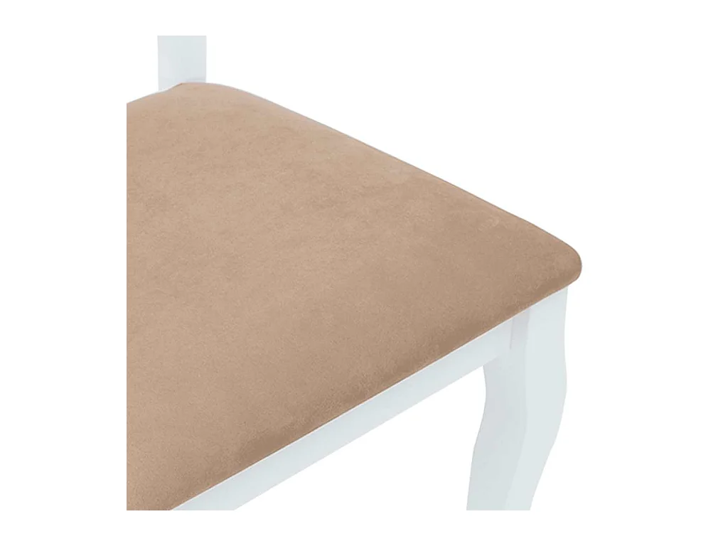 Chaises à manger coussins 2 pcs blanc bois massif caoutchouc