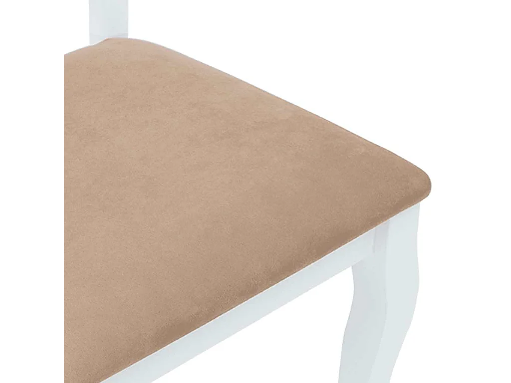 Chaises à manger coussins 2 pcs blanc bois massif caoutchouc