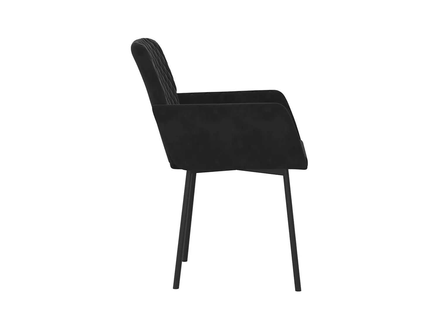 Juego de 2 sillas de comedor de terciopelo negro