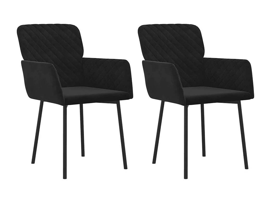 Chaises à manger lot de 2 Noir Velours
